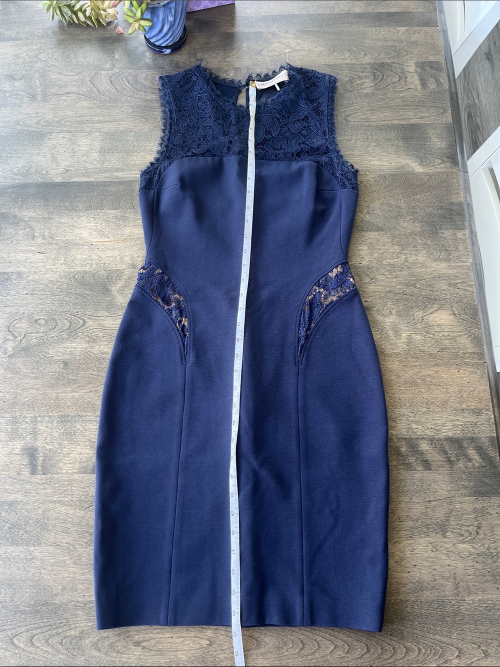 Emilio Pucci Navy Lace Yoke Sleeveless Dress - Picture 9 of 11